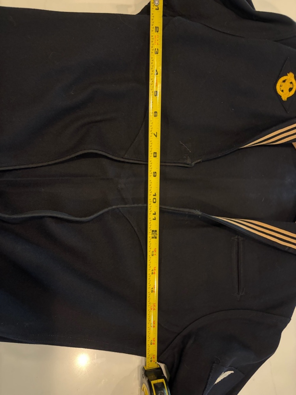 Navy Blue Sailor Jacket with Red Chevron Sleeve Patch - Picture 6 of 7